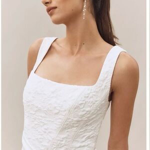 BHLDN White Textured Midi Dress